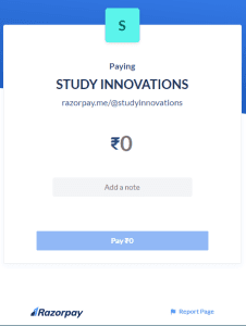Study Innovations Razor Pay Quick Payment Link