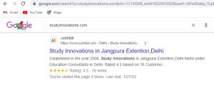 Excellent Ratings on Just Dial Ratings for Study Innovations